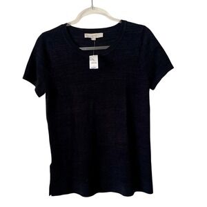 Ann Taylor LOFT New Black light Short Sleeve sweater slub knit Sz. S